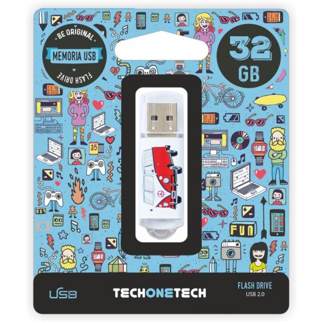 TECH ONE TECH - TEC4004-32 unidad flash USB 32 GB USB tipo A 2.0 Multicolor