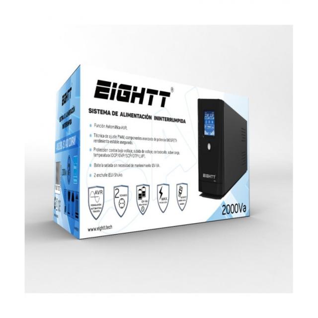 Eightt - ES2000 sistema de alimentación ininterrumpida (UPS) En espera (Fuera de línea) o Standby (Offline) 2 kVA