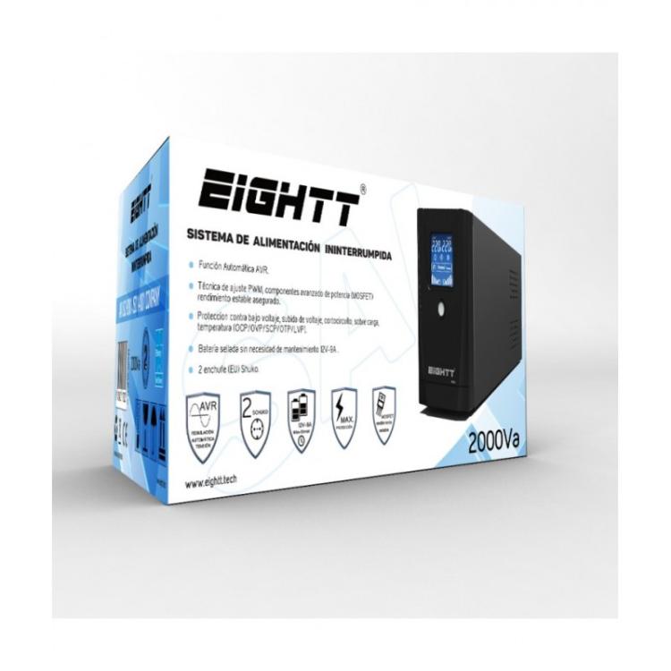 Eightt - ES2000 sistema de alimentación ininterrumpida (UPS) En espera (Fuera de línea) o Standby (Offline) 2 kVA