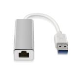 AISENS - A106-0049 cambiador de género para cable RJ-45 USB 2.0 Type-A Plata, Blanco