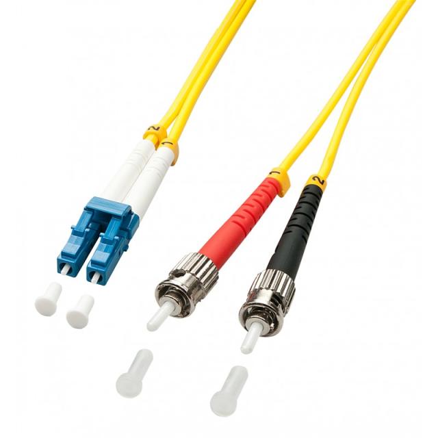 Lindy - 2m LC/ST Cable de fibra óptica e InfiniBand Multicolor, Amarillo