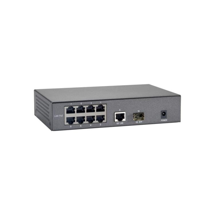 LevelOne - Switch Fast Ethernet PoE de 10 puertos, 1 Port Gigabit, 1 Port Gigabit SFP, 120W, 9 PoE Outputs