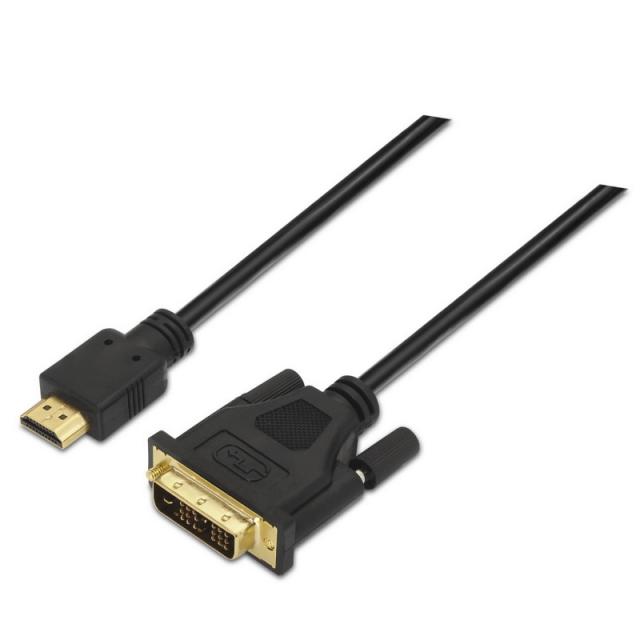 AISENS - A117-0090 adaptador de cable de vídeo 1,8 m HDMI tipo A (Estándar) DVI 18+1 Negro