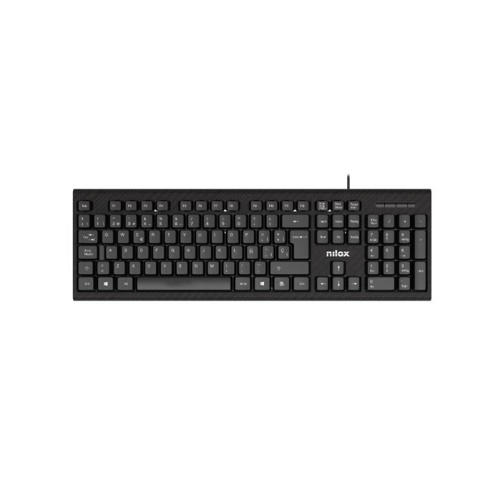 Nilox - TECLADO CON CABLE, NEGRO, ESPAÑOL - NXKBE000011