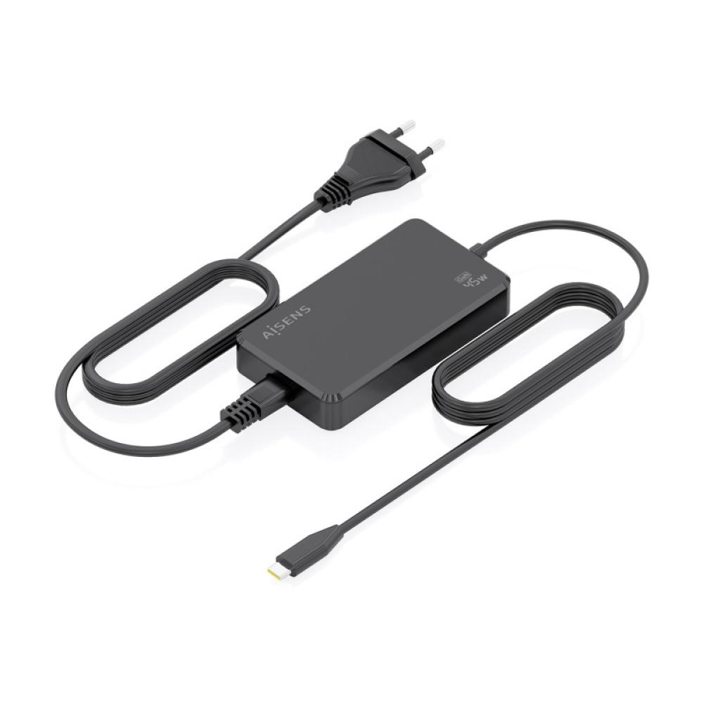 AISENS - Cargador De Sobremesa GaN 45W PD3.0 1xUSB-C 1.8m, Negro