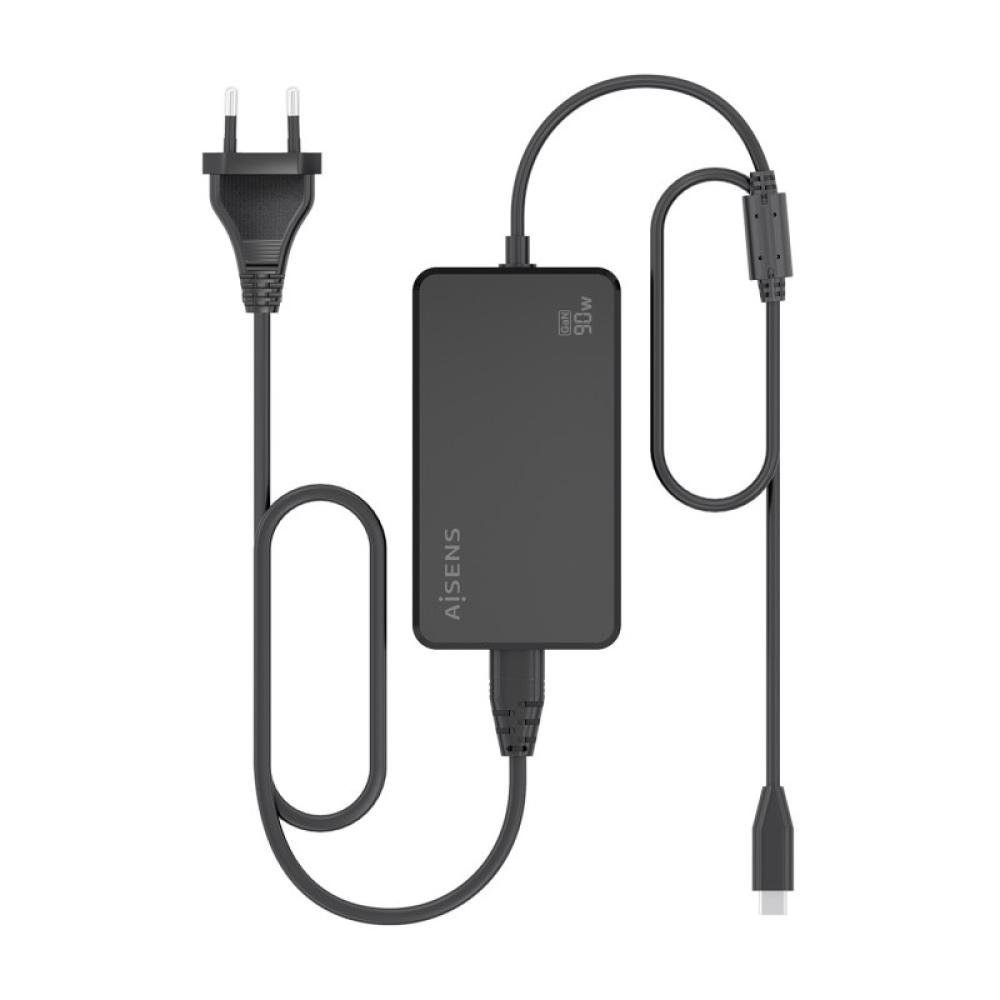 AISENS - Cargador De Sobremesa GaN 90W PD3.0 1xUSB-C 1.8m, Negro