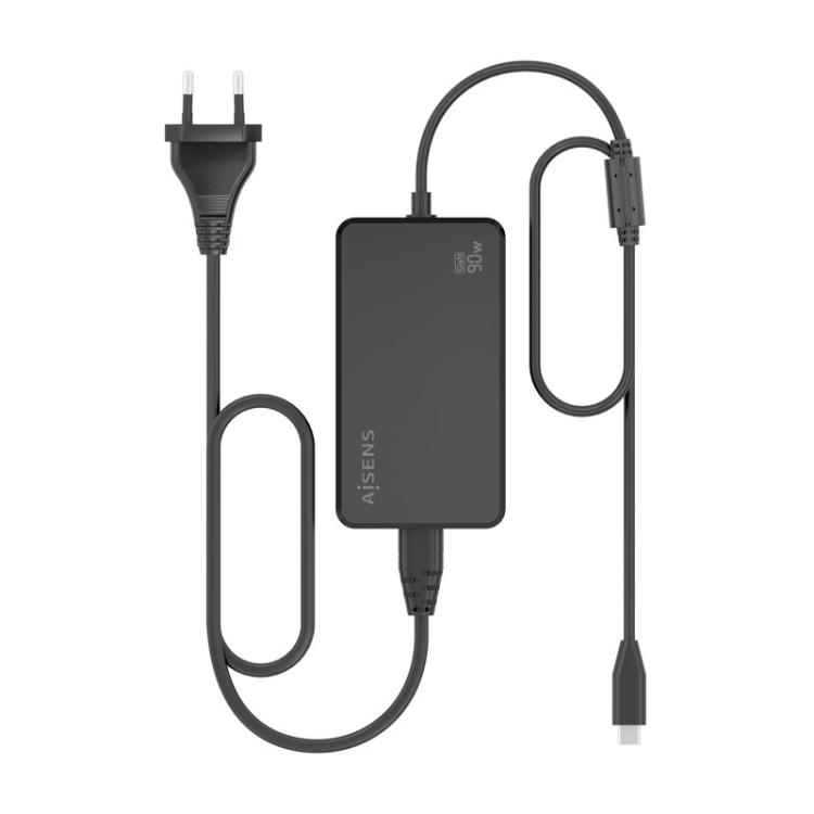 AISENS - Cargador De Sobremesa GaN 90W PD3.0 1xUSB-C 1.8m, Negro