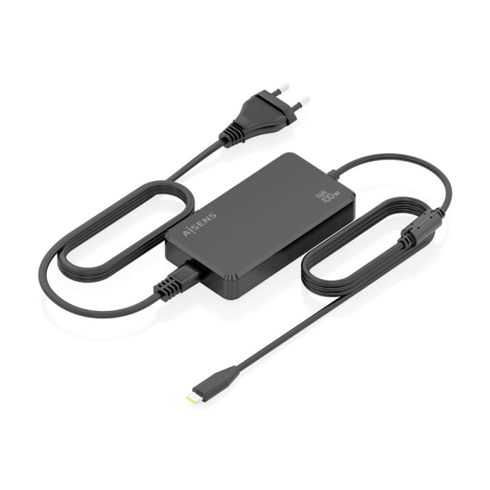 AISENS - Cargador De Sobremesa GaN 100W PD3.0 1xUSB-C 1.8m, Negro