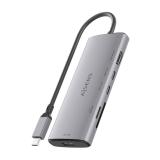 AISENS - USB-C Dock 6 en 1, USB-C a 1xHDMI, 1xUSB-A 10G, 2xUSB-C 10G, 1xSD, 1xMicroSD, Gris, 20cm
