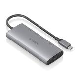 AISENS - USB-C Dock 6 en 1, USB-C a 1xHDMI, 1xUSB-A 10G, 2xUSB-C 10G, 1xSD, 1xMicroSD, Gris, 20cm