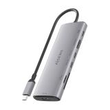 AISENS - USB-C Dock 7 en 1, USB-C a 1xHDMI, 1xUSB-A 10G, 2xUSB-C 10G, 1xSD, 1xMicroSD, 1xUSB-C PD 100W, Gris, 20cm