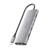 AISENS - USB-C Dock 7 en 1, USB-C a 1xHDMI, 1xRJ45, 1xUSB-A 10G, 2xUSB-C 10G, 1xSD, 1xMicroSD, Gris, 20cm