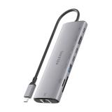 AISENS - USB-C Dock 8 en 1, USB-C a 1xHDMI, 1xRJ45, 1xUSB-A 10G, 2xUSB-C 10G, 1xSD, 1xMicroSD, 1xUSB-C PD 100W, Gris, 20cm