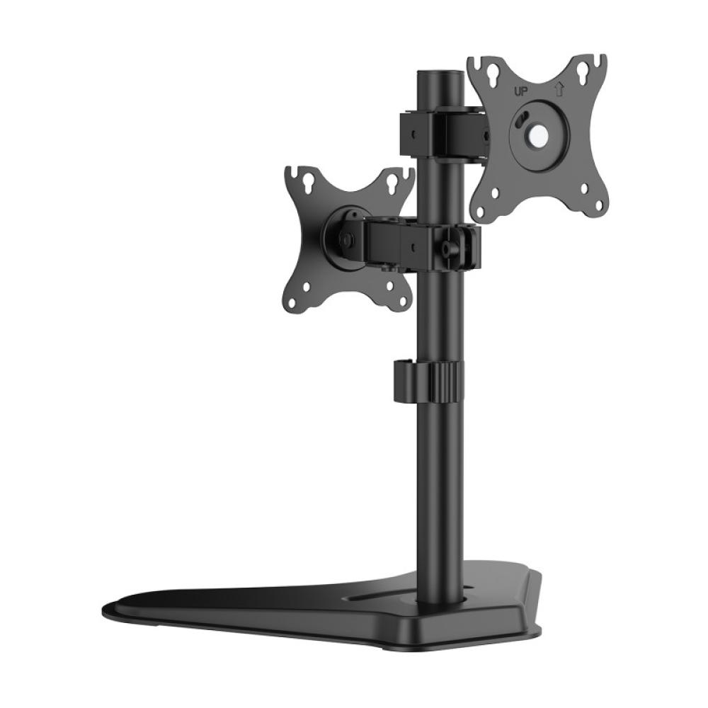 AISENS - Soporte de Mesa Eco Inclinable y Rotable para 2 Monitores/POS 8kg de 17"-32", Negro