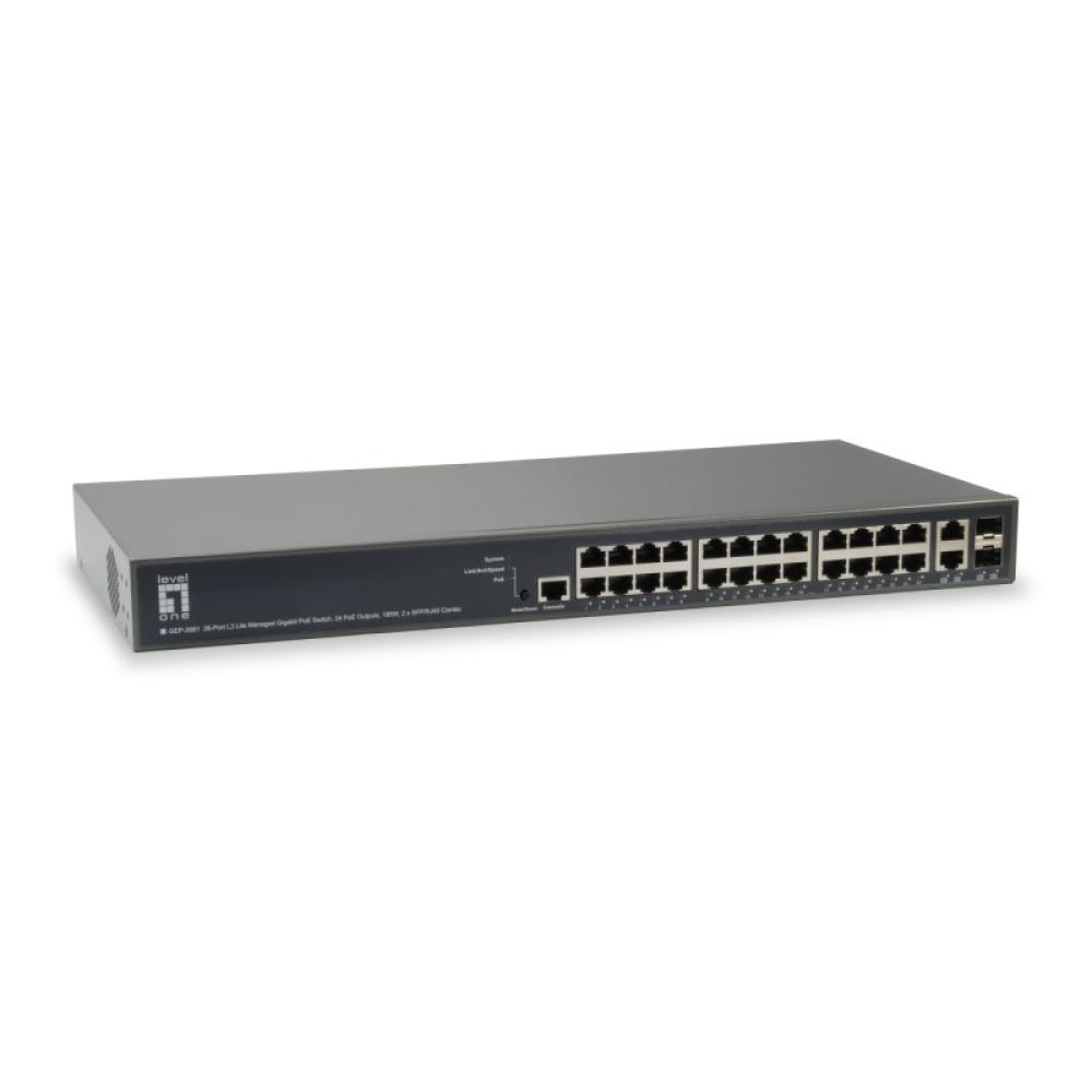 LevelOne - GEP-2681 switch Gestionado L3 Gigabit Ethernet (10/100/1000) Energía sobre Ethernet (PoE) Negro