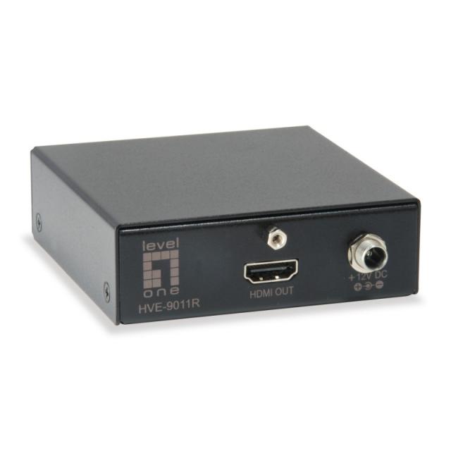 LevelOne - HVE-9010 extensor audio/video Transmisor y receptor de señales AV Negro