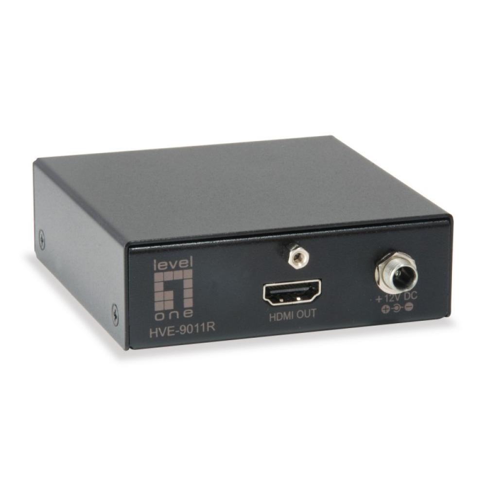 LevelOne - HVE-9010 extensor audio/video Transmisor y receptor de señales AV Negro