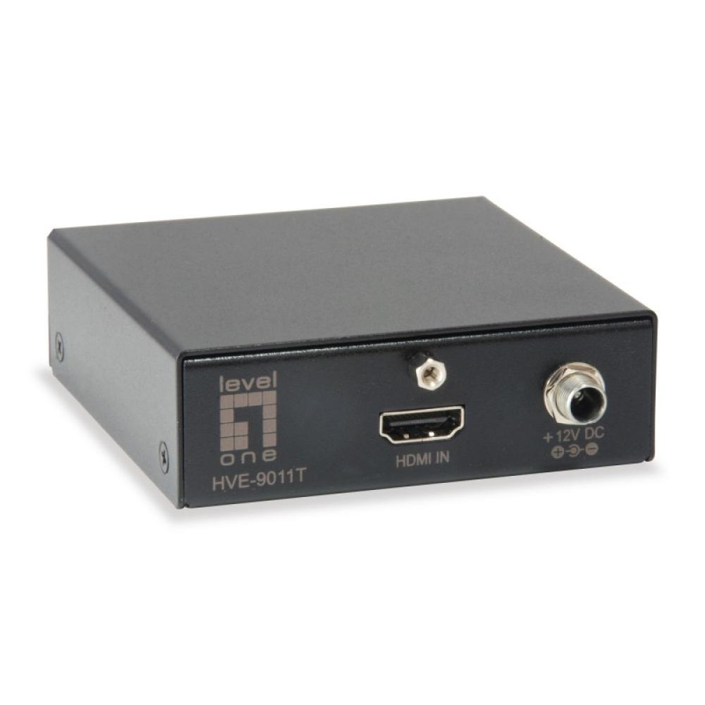 LevelOne - HVE-9010 extensor audio/video Transmisor y receptor de señales AV Negro