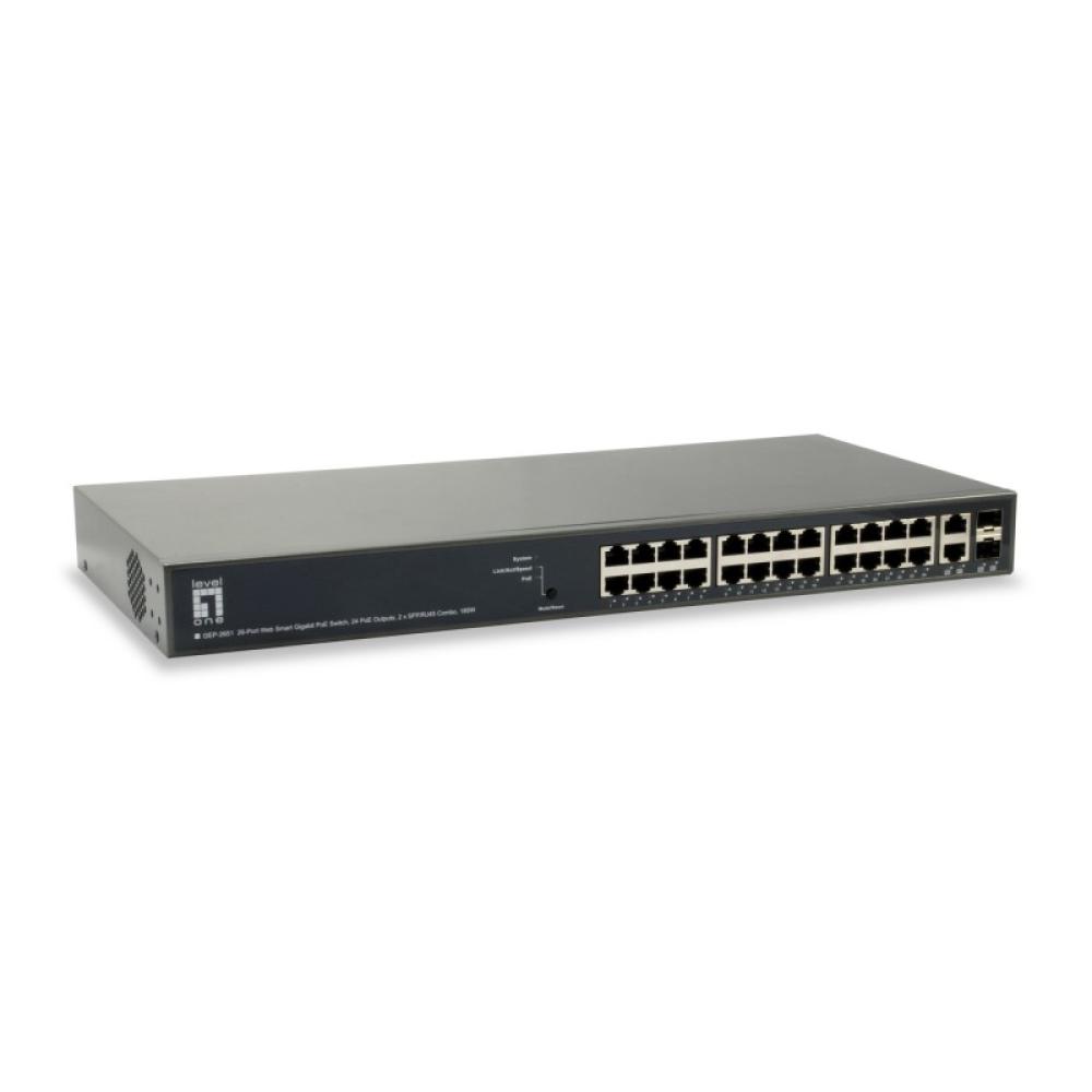 LevelOne - GEP-2651 switch Gestionado L3 Gigabit Ethernet (10/100/1000) Energía sobre Ethernet (PoE) Negro