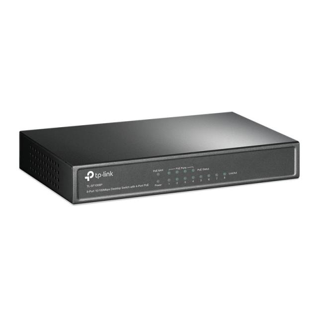 TP-Link - TL-SF1008P No administrado Fast Ethernet (10/100) Energía sobre Ethernet (PoE) Negro
