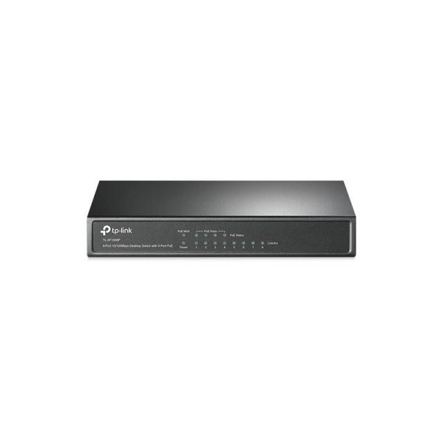 TP-Link - TL-SF1008P No administrado Fast Ethernet (10/100) Energía sobre Ethernet (PoE) Negro