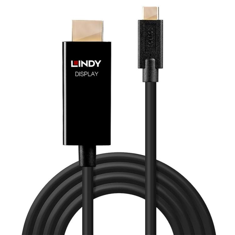 Lindy - 43292 adaptador de cable de vídeo 2 m USB Tipo C HDMI tipo A (Estándar) Negro