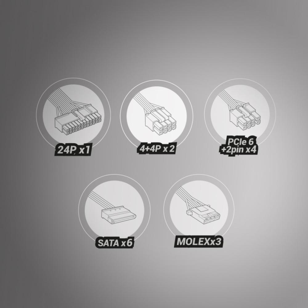 Tacens - RADIX VII AG 800S, Fuente Alimentación PC ATX 800W, 10 Años Garantía, 80Plus Silver, 87% Eficiencia, Tecnologías SMD y