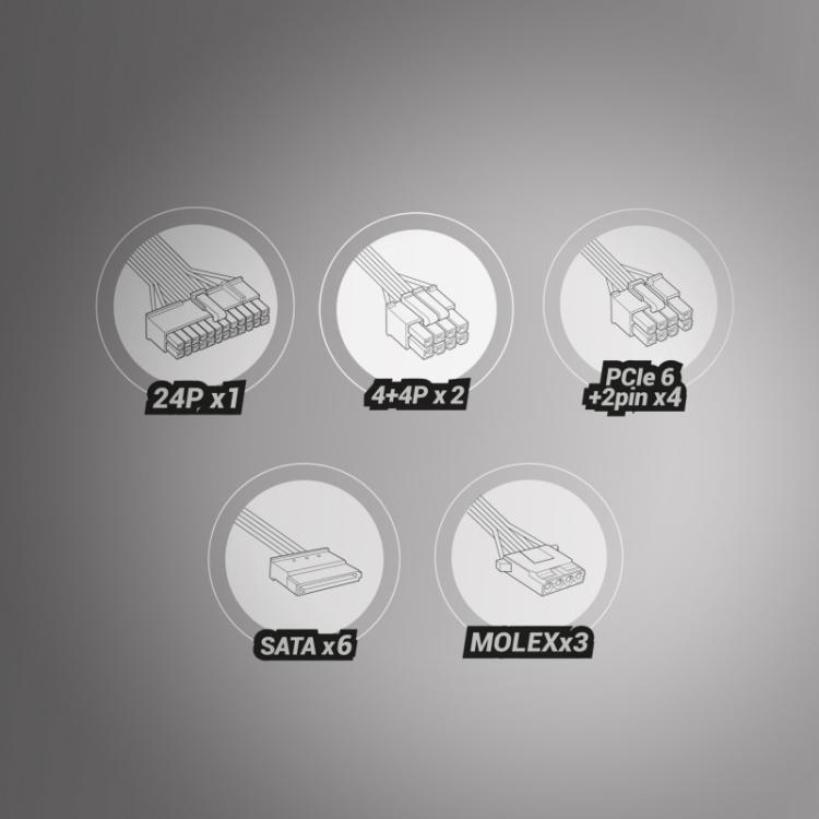 Tacens - RADIX VII AG 800S, Fuente Alimentación PC ATX 800W, 10 Años Garantía, 80Plus Silver, 87% Eficiencia, Tecnologías SMD y