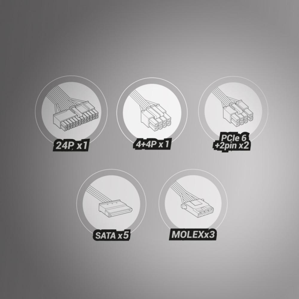 Tacens - RADIX VII AG 600, Fuente Alimentación Full Modular 600W ATX, 10 Años Garantía, 80Plus Silver, +87% Eficiencia, Ventilad