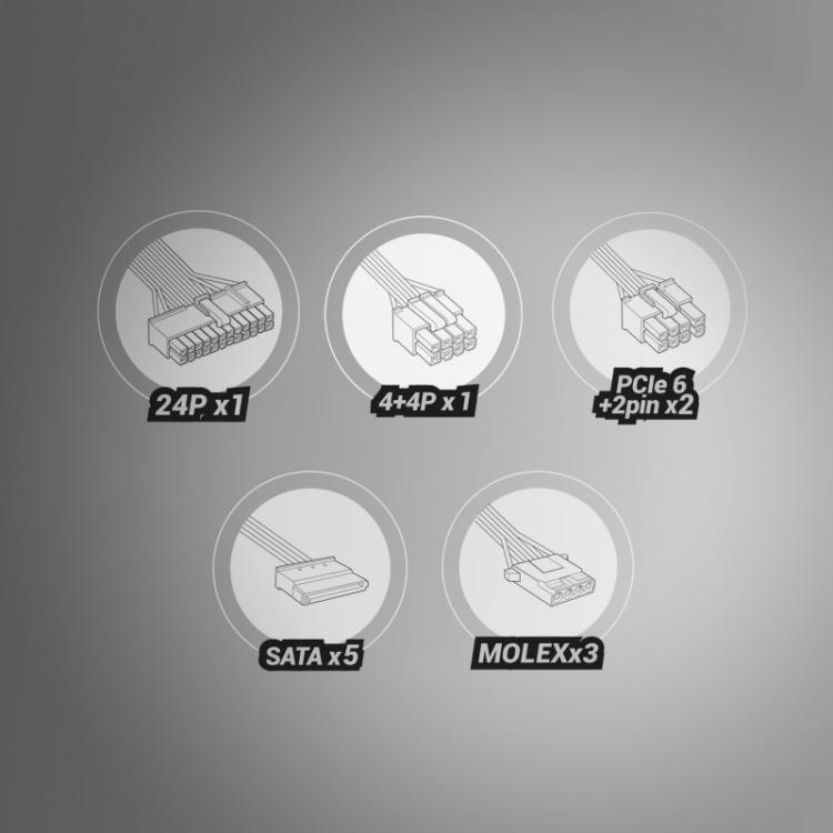 Tacens - RADIX VII AG 600, Fuente Alimentación Full Modular 600W ATX, 10 Años Garantía, 80Plus Silver, +87% Eficiencia, Ventilad