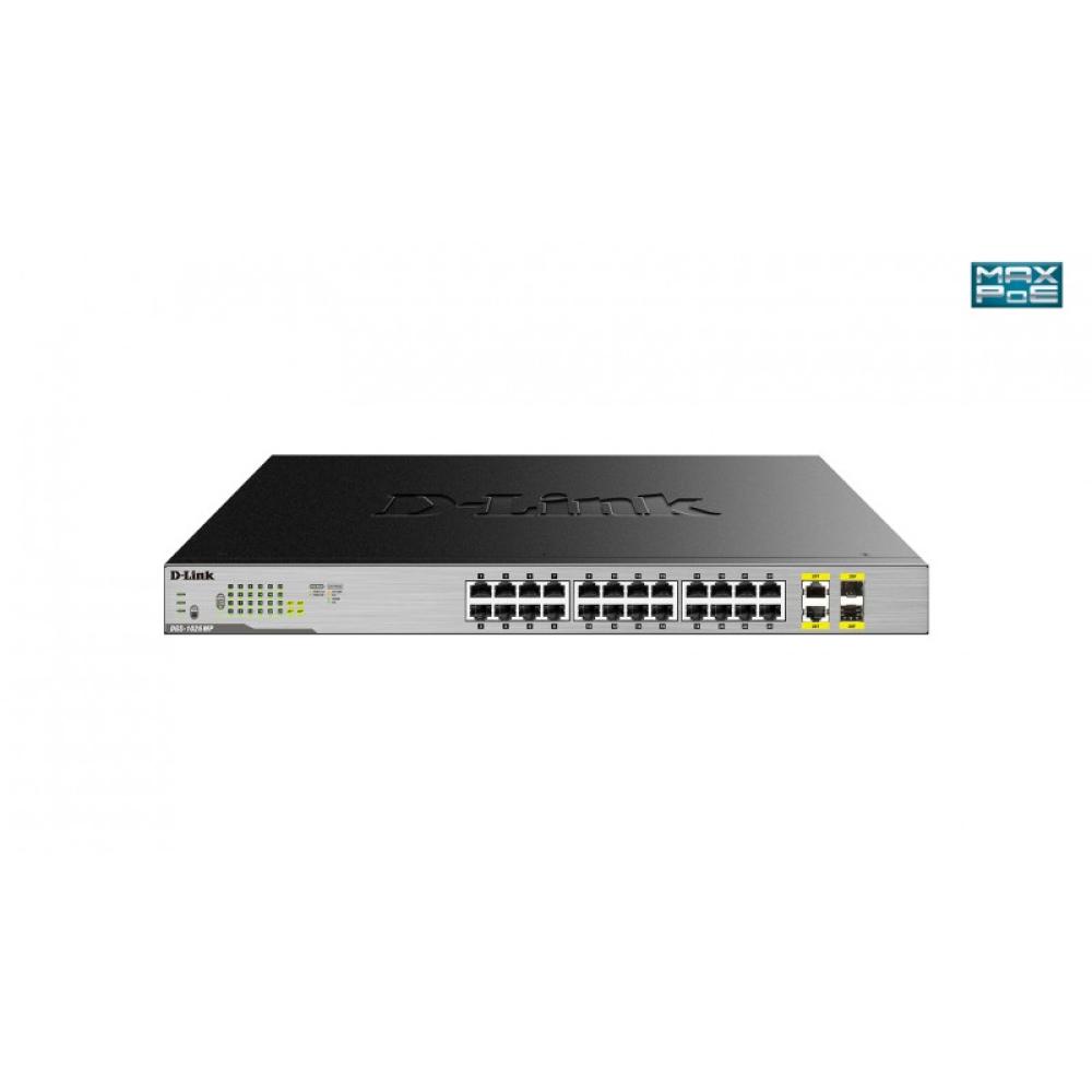 D-Link - DGS-1026MP switch No administrado Gigabit Ethernet (10/100/1000) Energía sobre Ethernet (PoE) Negro, Gris