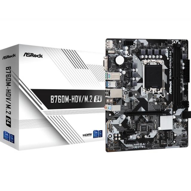 Asrock - B760M-HDV/M.2 D4 Intel B760 LGA 1700 micro ATX