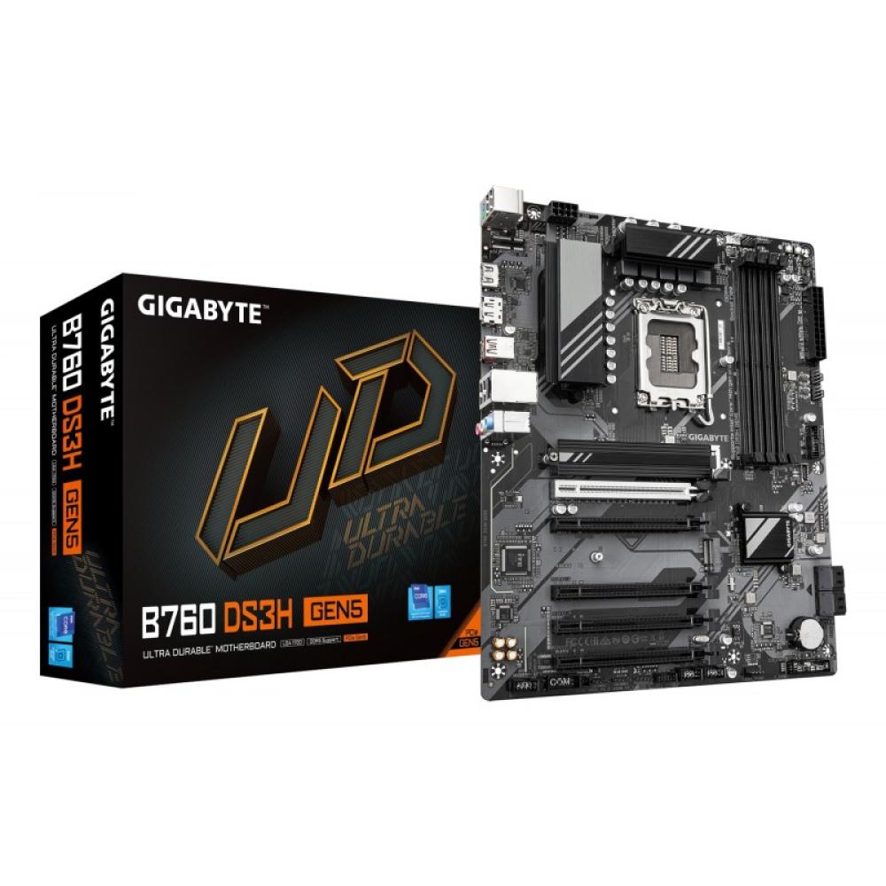 GIGABYTE - B760 DS3H GEN5 Placa Base – Compatible con procesadores Intel Core 14ª generación, VRM digital de 8+2+1 fases, hasta