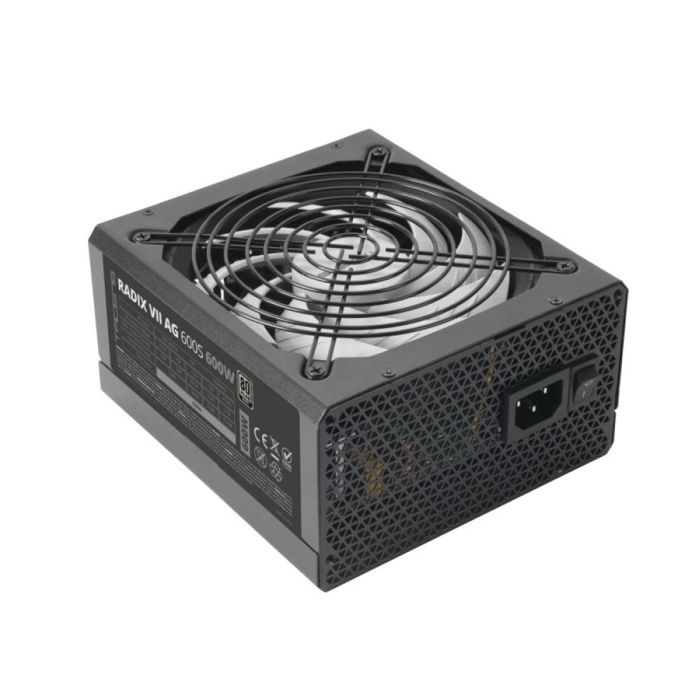 Tacens - RADIX VII AG 600S, Fuente Alimentación PC ATX 600W, 10 Años Garantía, 80Plus Silver, 87% Eficiencia, Tecnologías SMD y