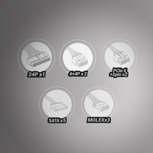 Tacens - RADIX VII AG 700, Fuente Alimentación Full Modular 700W ATX, 10 Años Garantía, 80Plus Silver, +87% Eficiencia, Ventilad