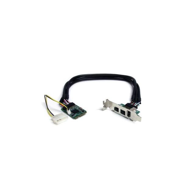 StarTech.com - Adaptador Tarjeta Mini PCI Express PCIe FireWire 2 Puertos 1394b FW800 1 Puerto 1394a FW400
