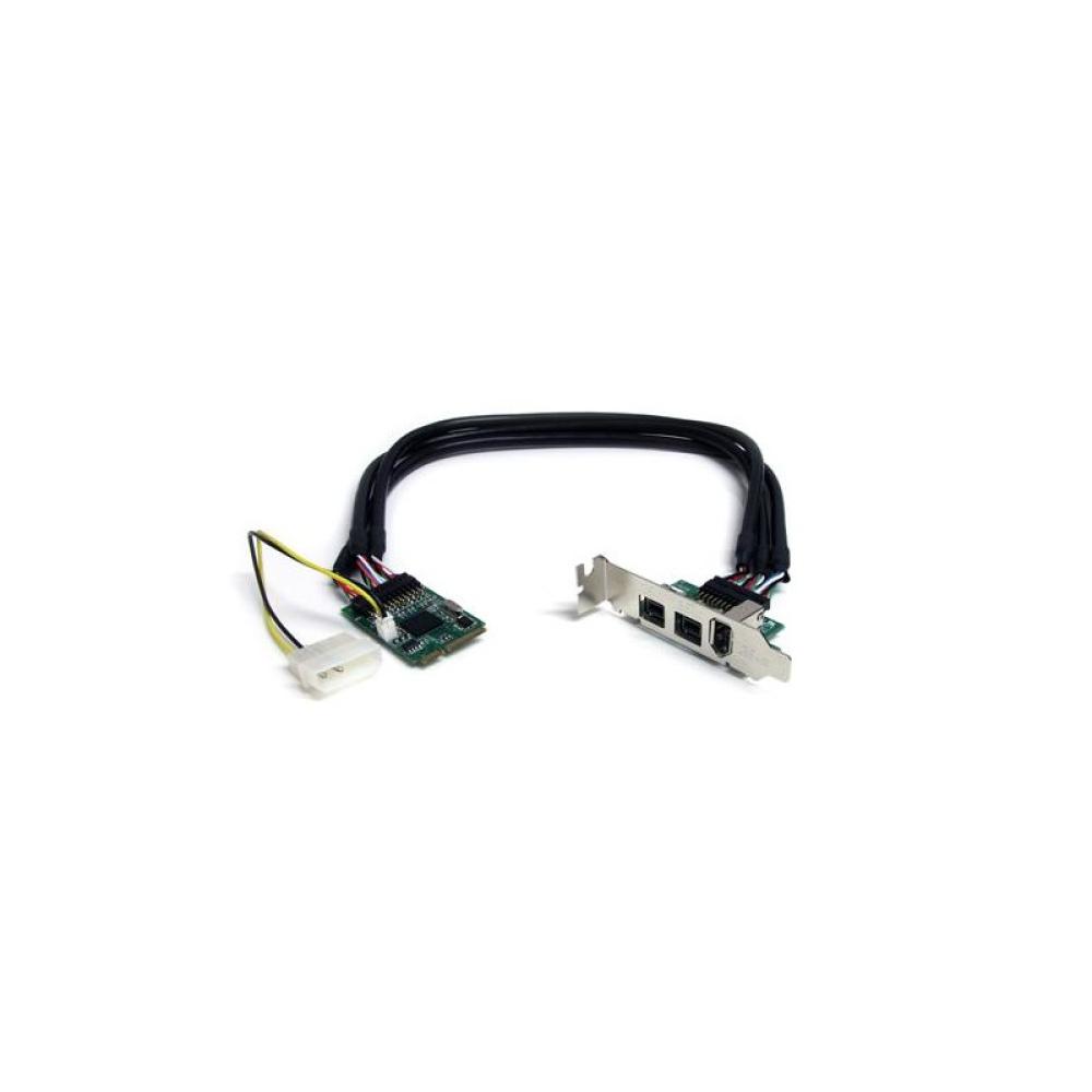 StarTech.com - Adaptador Tarjeta Mini PCI Express PCIe FireWire 2 Puertos 1394b FW800 1 Puerto 1394a FW400