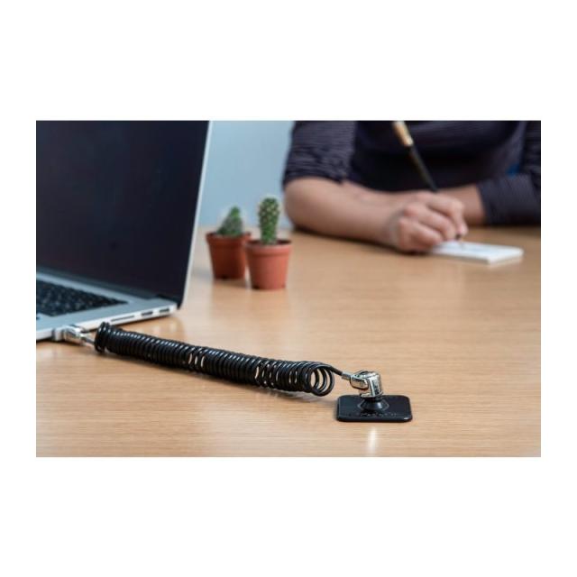 Compulocks - Dual Head Coiled Cable Keyed Lock cable antirrobo Negro