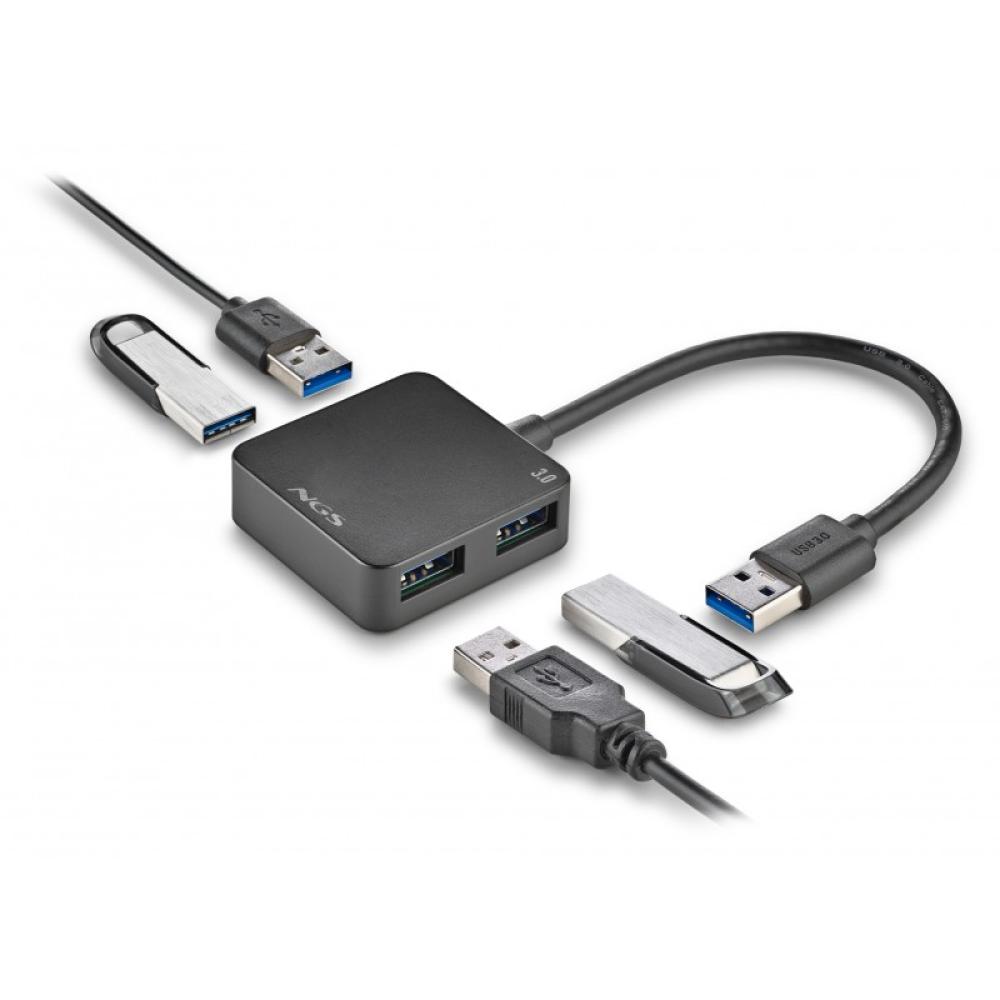 NGS - IHUB 3.0 TINY USB 3.2 Gen 1 (3.1 Gen 1) Type-A 5000 Mbit/s Negro