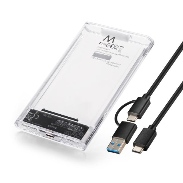 Ewent - EW7064 caja para disco duro externo Caja externa para unidad de estado sólido (SSD) Transparente 2.5"