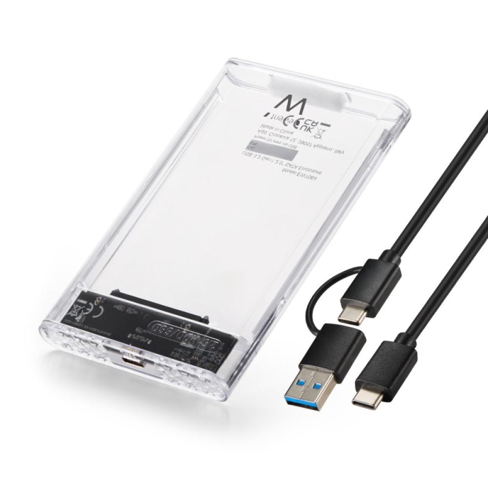 Ewent - EW7064 caja para disco duro externo Caja externa para unidad de estado sólido (SSD) Transparente 2.5"