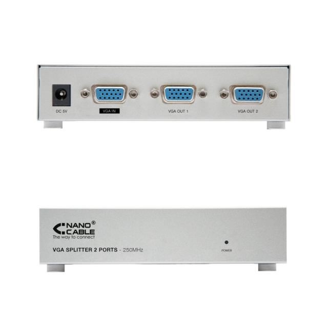 Nanocable - VGA DUPLICADOR PARA 2 MONITORES CON ALIM.