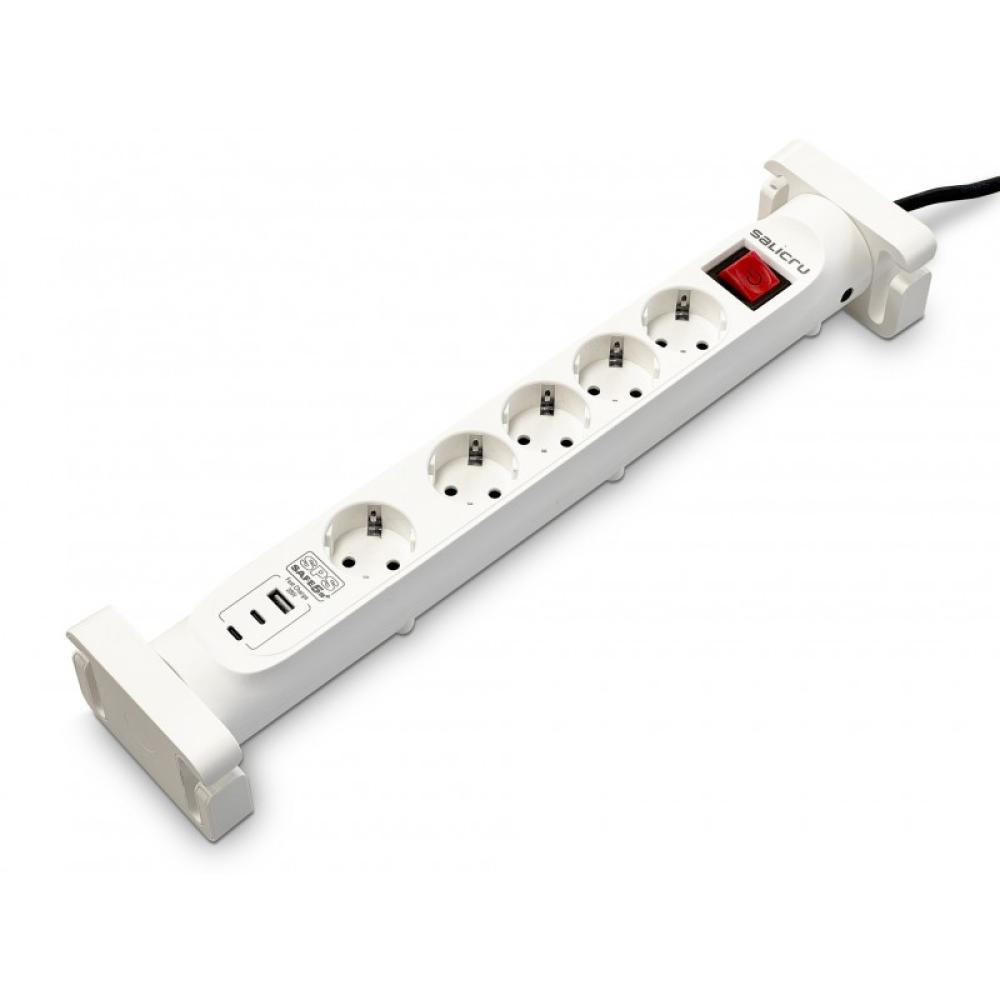 Salicru - SPS SAFE 5S+ Blanco 5 salidas AC 230 V 1,4 m
