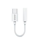 Savio - AK-51 cable de audio 0,11 m 3,5mm USB Tipo C Blanco