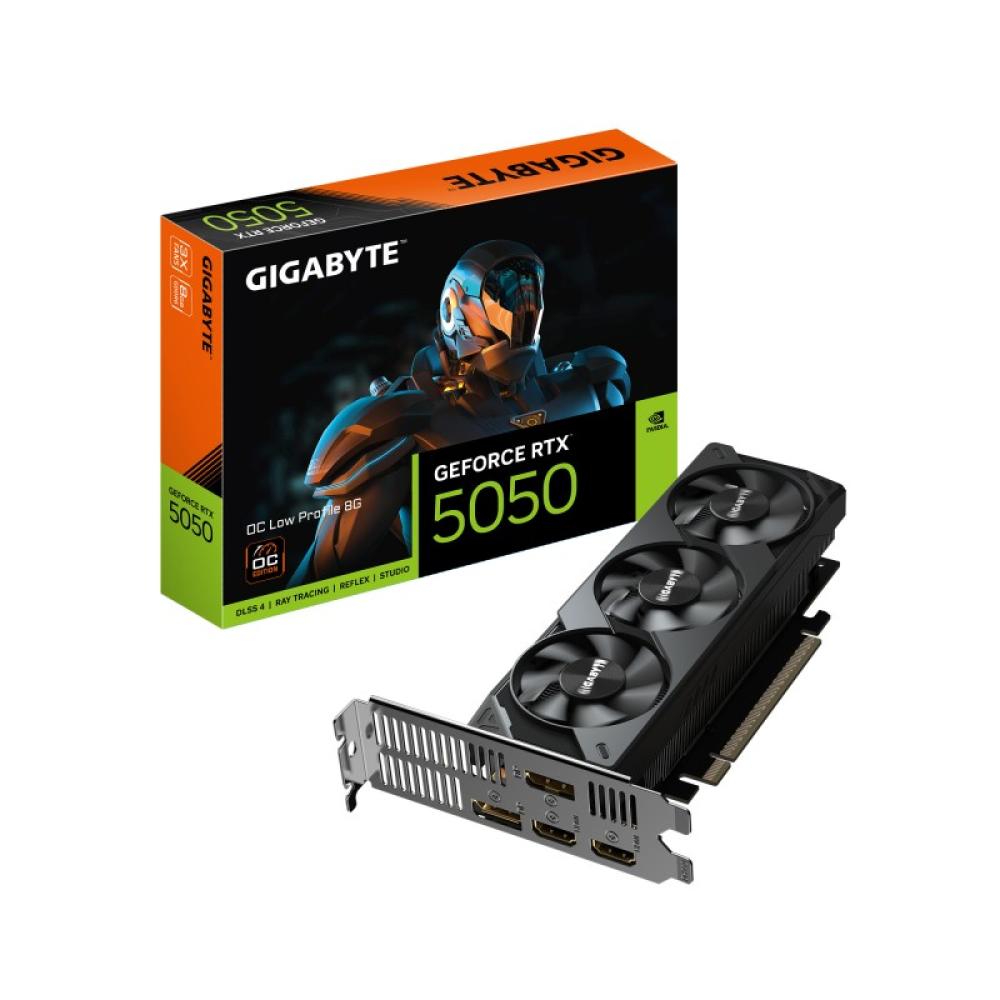 GIGABYTE - GeForce RTX 5050 OC Low Profile 8G Tarjeta Gráfica - 8GB GDDR6, 128bit, PCI-E 5.0, 2587MHz Frecuencia del núcleo, 2 x