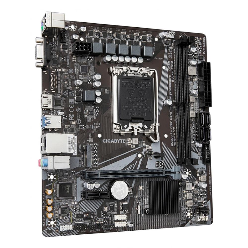 GIGABYTE - H610M H V2 Placa base - Compatible con procesadores Intel Core 14th CPUs, 4+1+1 Hybrid Digital VRM, up to 5600MHz DDR