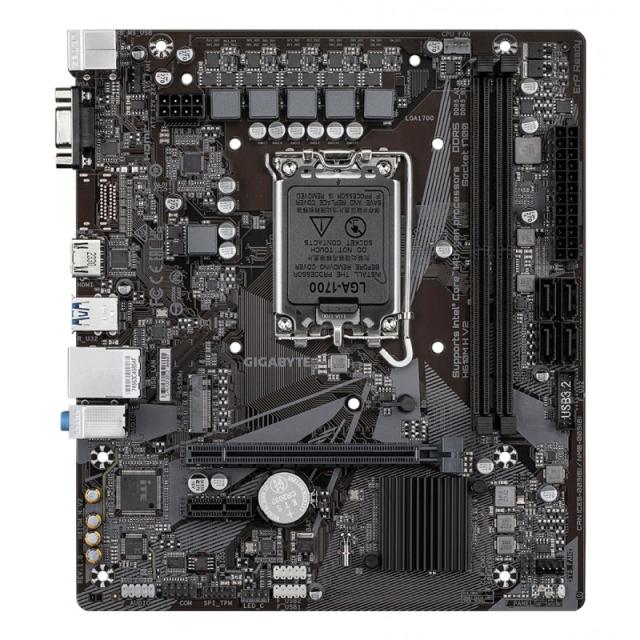 GIGABYTE - H610M H V2 Placa base - Compatible con procesadores Intel Core 14th CPUs, 4+1+1 Hybrid Digital VRM, up to 5600MHz DDR
