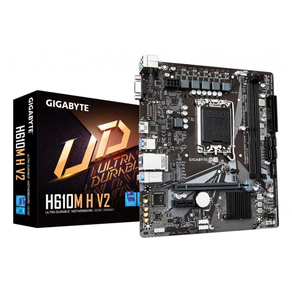 GIGABYTE - H610M H V2 Placa base - Compatible con procesadores Intel Core 14th CPUs, 4+1+1 Hybrid Digital VRM, up to 5600MHz DDR