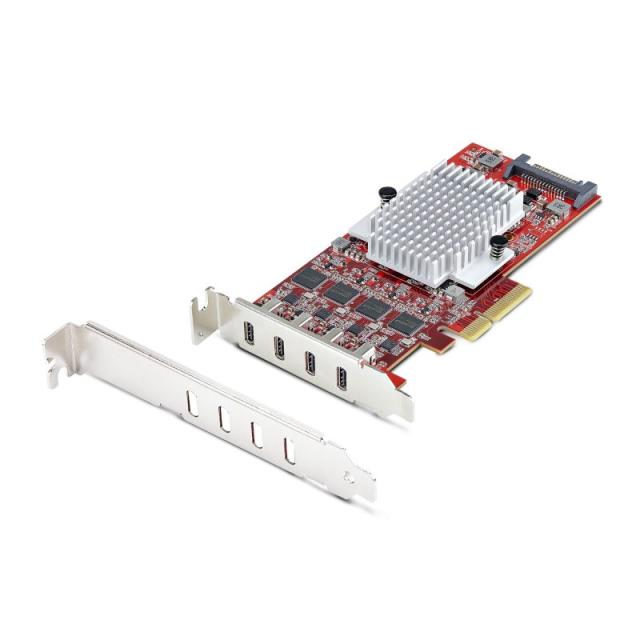 StarTech.com - Tarjeta PCIe USB-C de 4 Puertos - Hub Interno USB Tipo C - USB 3.2 10Gb - 4 Controladores In - P10Q4C-USB-CARD-LP