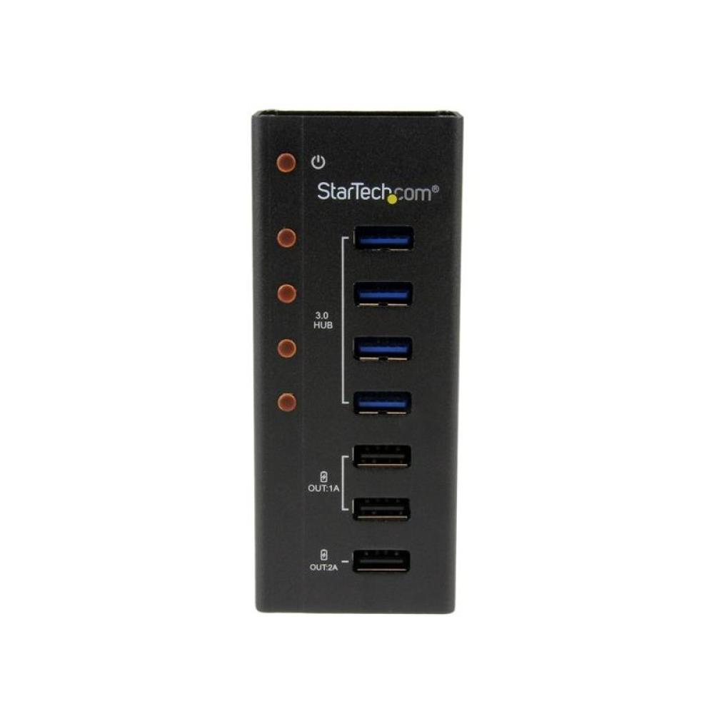 StarTech.com - Hub Concentrador USB 3.0 (5Gbps) de 4 Puertos y 3 Puertos de Carga USB ( 2x 1A y 1x 2A) - Ladrón con Carcasa de M